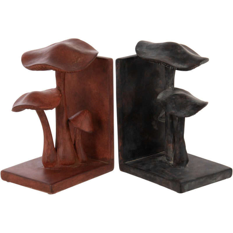 Serre livres original Champignons Hauteur 19 cm en Résine Marron Noir Mushwa - 1
