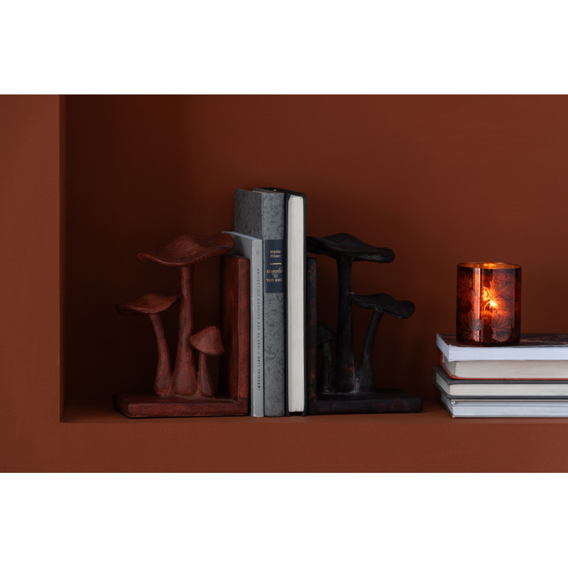 Serre livres original Champignons Hauteur 19 cm en Résine Marron Noir Mushwa - 2