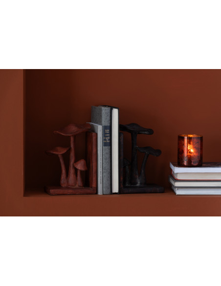 Serre livres original Champignons Hauteur 19 cm en Résine Marron Noir Mushwa - 2