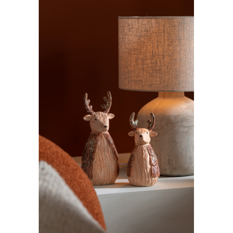 Statuette déco Noël Renne Hauteur 20 cm en Résine Marron camel Fjordis - 2