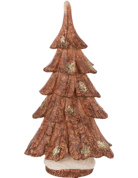 Statue déco de Noël Arbre Hauteur 37 cm en Résine Marron Imitation bois Ecorcy - 1