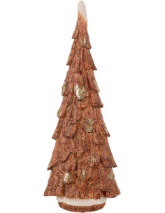 Statue déco de Noël Arbre Hauteur 46 cm en Résine Marron Imitation bois Ecorcy - 1