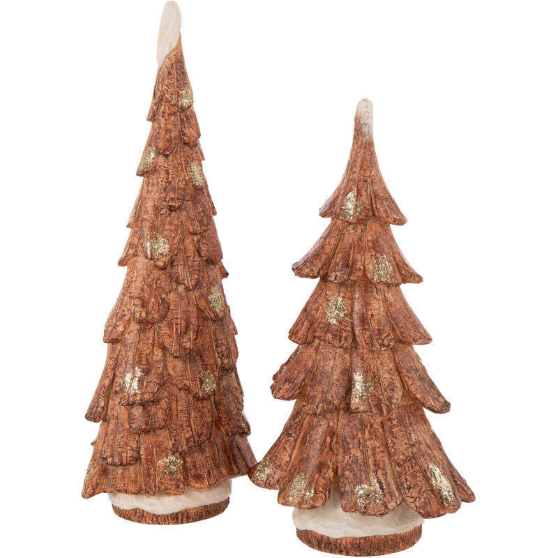 Statue déco de Noël Arbre Hauteur 46 cm en Résine Marron Imitation bois Ecorcy - 3