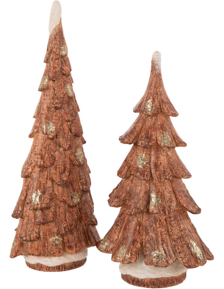 Statue déco de Noël Arbre Hauteur 46 cm en Résine Marron Imitation bois Ecorcy - 3