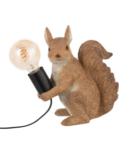 Lampe à poser originale Ecureuil Hauteur 25 cm en Résine Marron clair Squiry - 1
