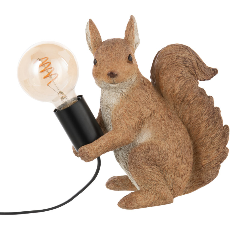 Lampe à poser originale Ecureuil Hauteur 25 cm en Résine Marron clair Squiry - 1