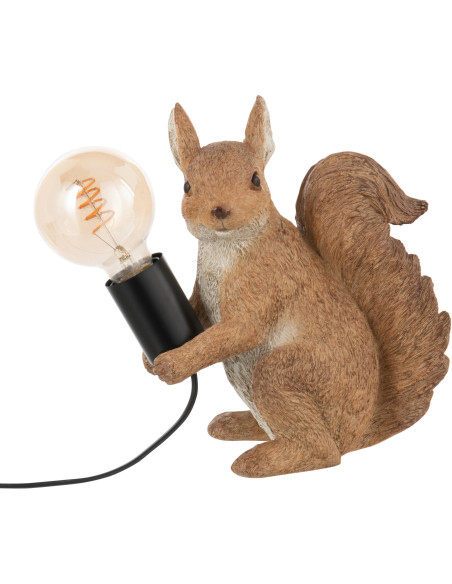 Lampe à poser originale Ecureuil Hauteur 25 cm en Résine Marron clair Squiry - 1
