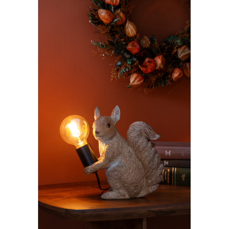 Lampe à poser originale Ecureuil Hauteur 25 cm en Résine Marron clair Squiry - 2