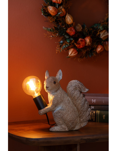 Lampe à poser originale Ecureuil Hauteur 25 cm en Résine Marron clair Squiry - 2