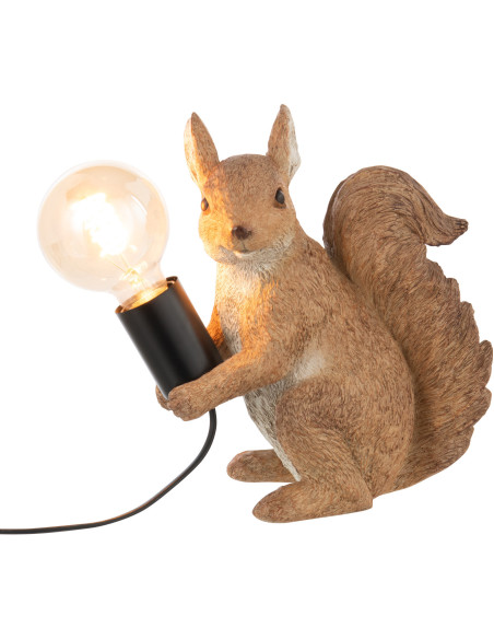 Lampe à poser originale Ecureuil Hauteur 25 cm en Résine Marron clair Squiry - 3