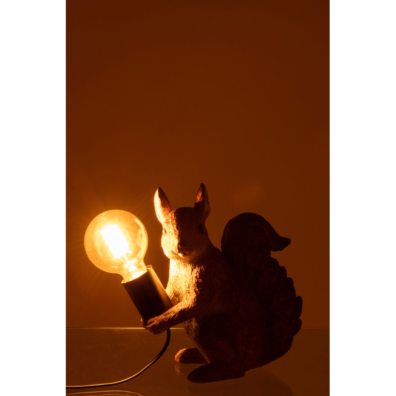 Lampe à poser originale Ecureuil Hauteur 25 cm en Résine Marron clair Squiry - 4