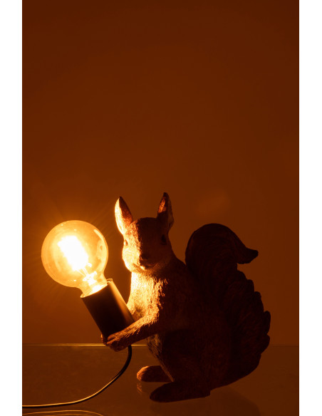 Lampe à poser originale Ecureuil Hauteur 25 cm en Résine Marron clair Squiry - 4