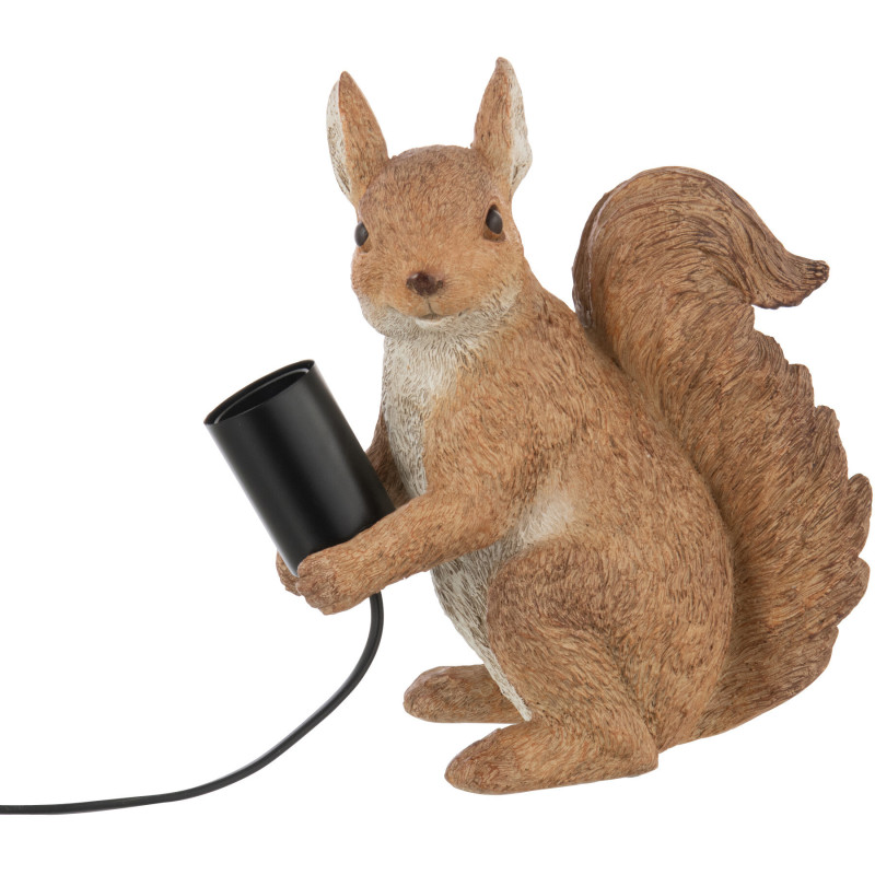 Lampe à poser originale Ecureuil Hauteur 25 cm en Résine Marron clair Squiry - 5