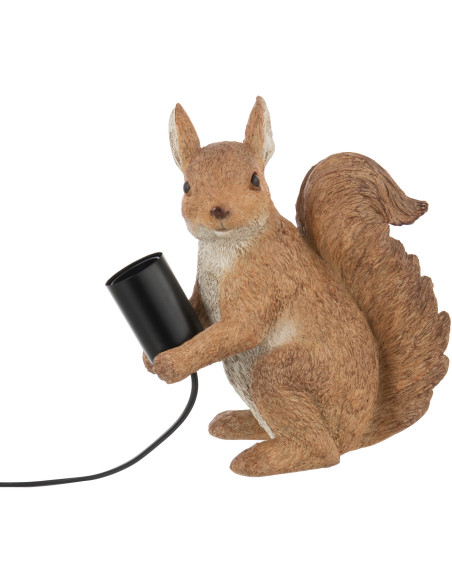 Lampe à poser originale Ecureuil Hauteur 25 cm en Résine Marron clair Squiry - 5