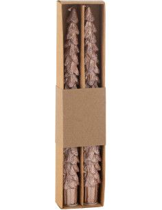 Bougies originales Arbres 3 heures Hauteur 26 cm en Paraffine Vieux rose Treelignt (Lot de 2) - 1