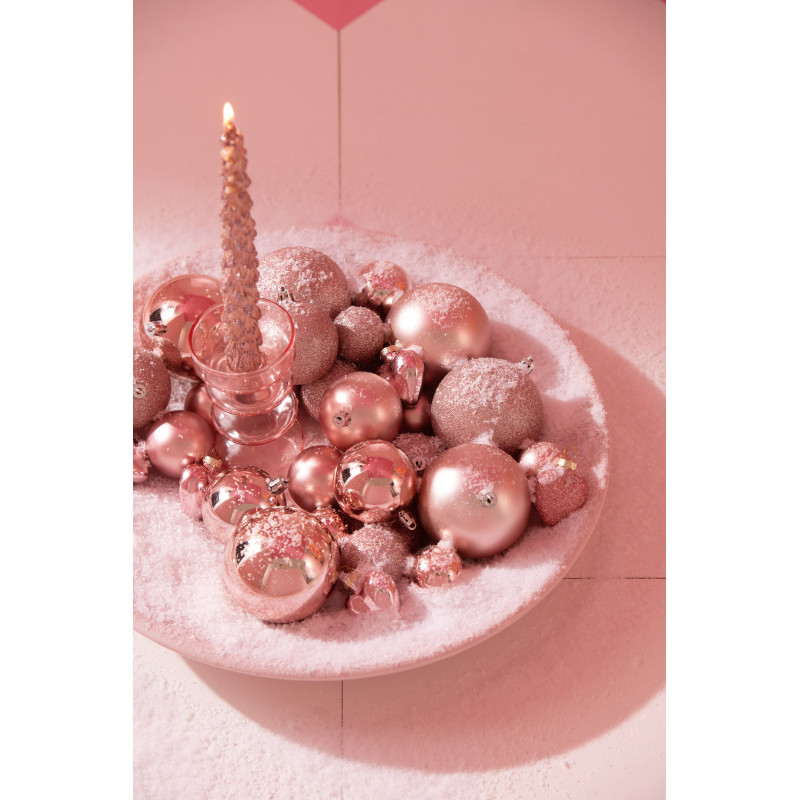 Bougies originales Arbres 3 heures Hauteur 26 cm en Paraffine Vieux rose Treelignt (Lot de 2) - 2