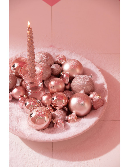 Bougies originales Arbres 3 heures Hauteur 26 cm en Paraffine Vieux rose Treelignt (Lot de 2) - 2