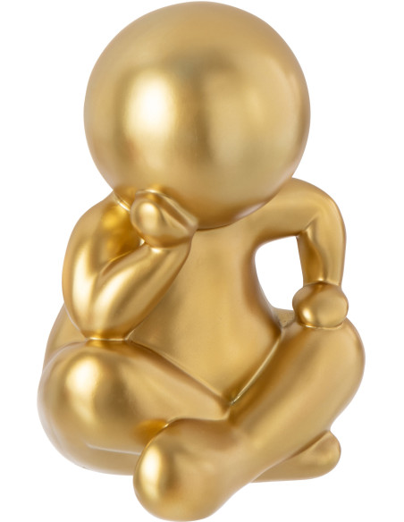 Statue originale design Bonhomme Penseur Hauteur 35 cm en Résine Doré Marcel - 1