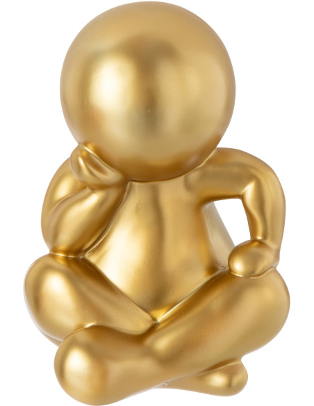 Statue originale design Bonhomme Penseur Hauteur 35 cm en Résine Doré Marcel - 2