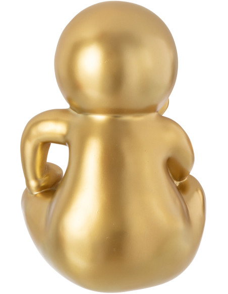 Statue originale design Bonhomme Penseur Hauteur 35 cm en Résine Doré Marcel - 3