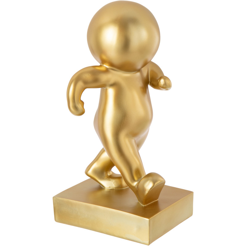 Statue originale design Bonhomme Course Hauteur 46 cm en Résine Doré Marcel - 1