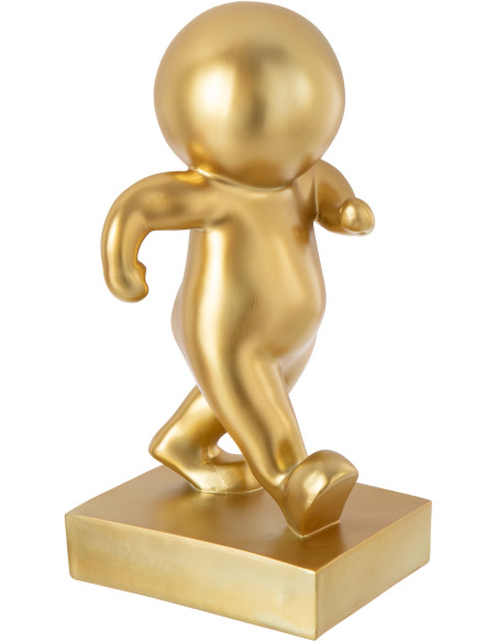 Statue originale design Bonhomme Course Hauteur 46 cm en Résine Doré Marcel - 1