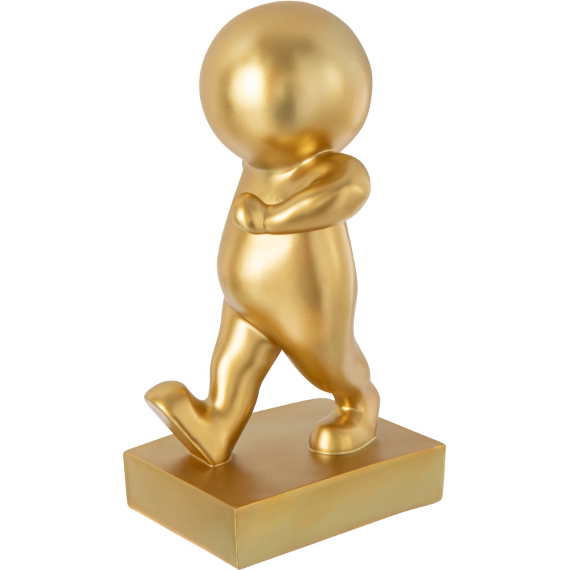 Statue originale design Bonhomme Course Hauteur 46 cm en Résine Doré Marcel - 2