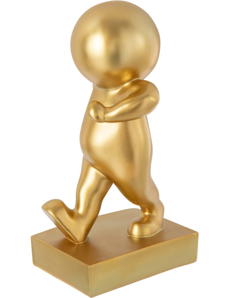 Statue originale design Bonhomme Course Hauteur 46 cm en Résine Doré Marcel - 2
