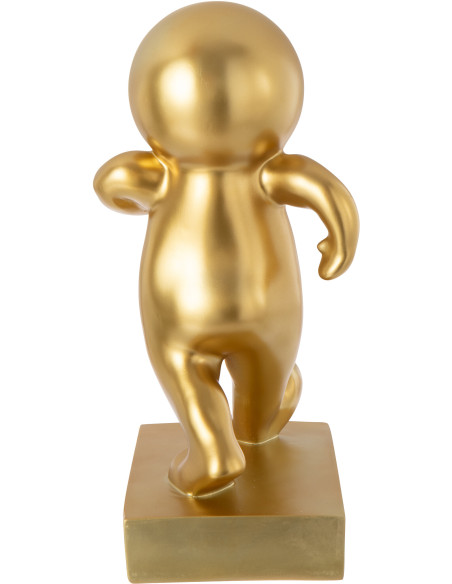 Statue originale design Bonhomme Course Hauteur 46 cm en Résine Doré Marcel - 4