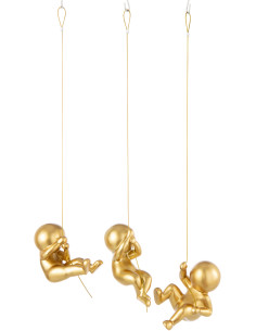 Décoration murale original design Bonhommes en Résine Doré Marcel (Lot de 3) - 1