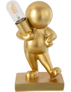Lampe à poser originale design Bonhomme Hauteur 35 cm en Résine Doré Marcel - 1