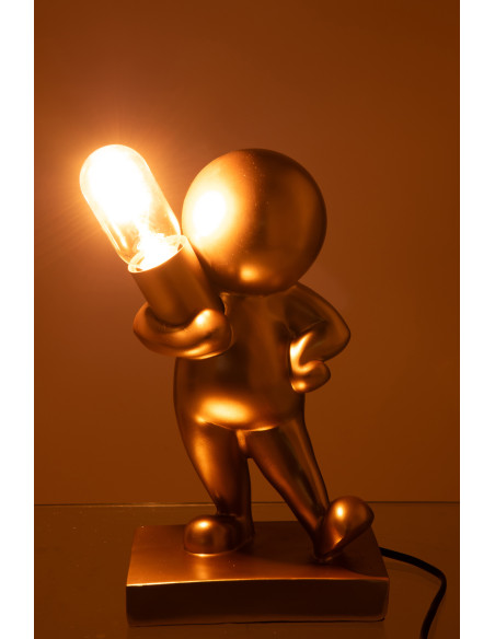 Lampe à poser originale design Bonhomme Hauteur 35 cm en Résine Doré Marcel - 4