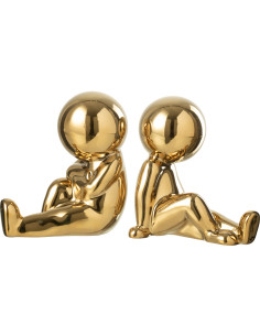 Serre livres original design Bonhommes Hauteur 17 cm en Résine Doré Marcel - 1