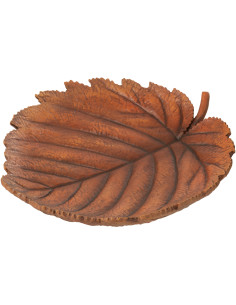 Plateau décoratif Vide poches Feuille 30 cm en Résine Marron Leavol - 1