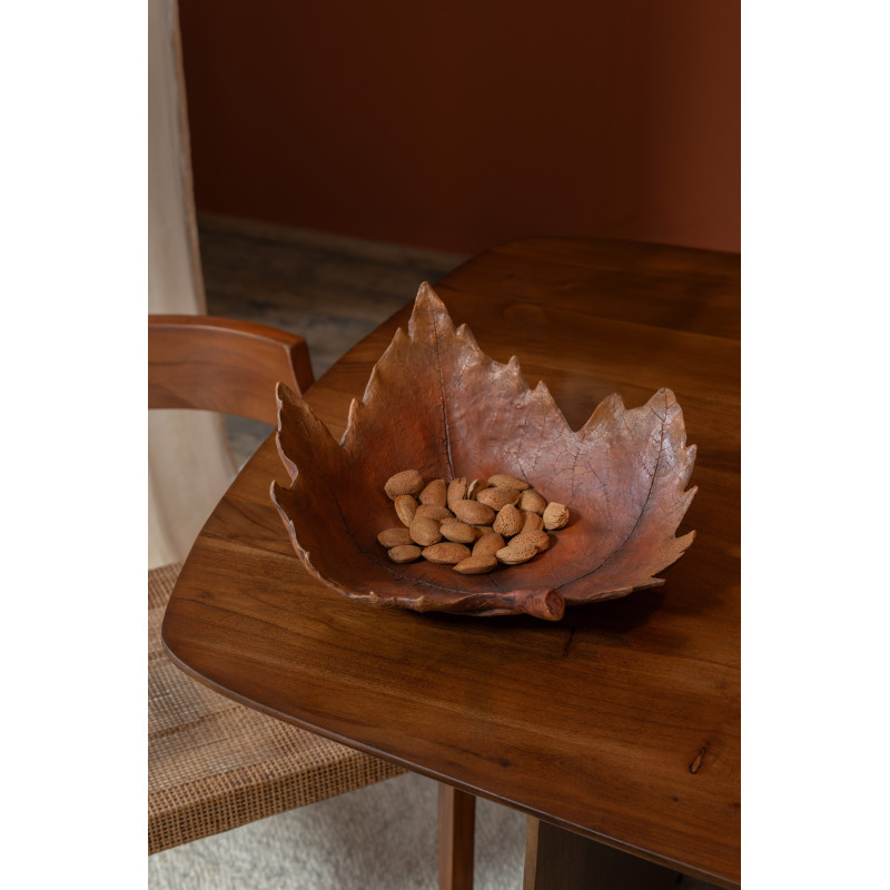 Grand Plateau décoratif Vide poches Feuille 41 cm en Résine Marron Sylvato - 2