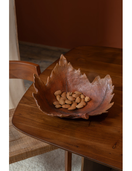 Grand Plateau décoratif Vide poches Feuille 41 cm en Résine Marron Sylvato - 2