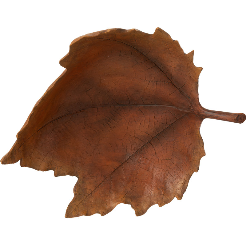 Grand Plateau décoratif Vide poches Feuille 41 cm en Résine Marron Sylvato - 3
