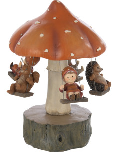 Figurine déco automne Carrousel Hauteur 22 cm en Résine Marron Chapinège - 1