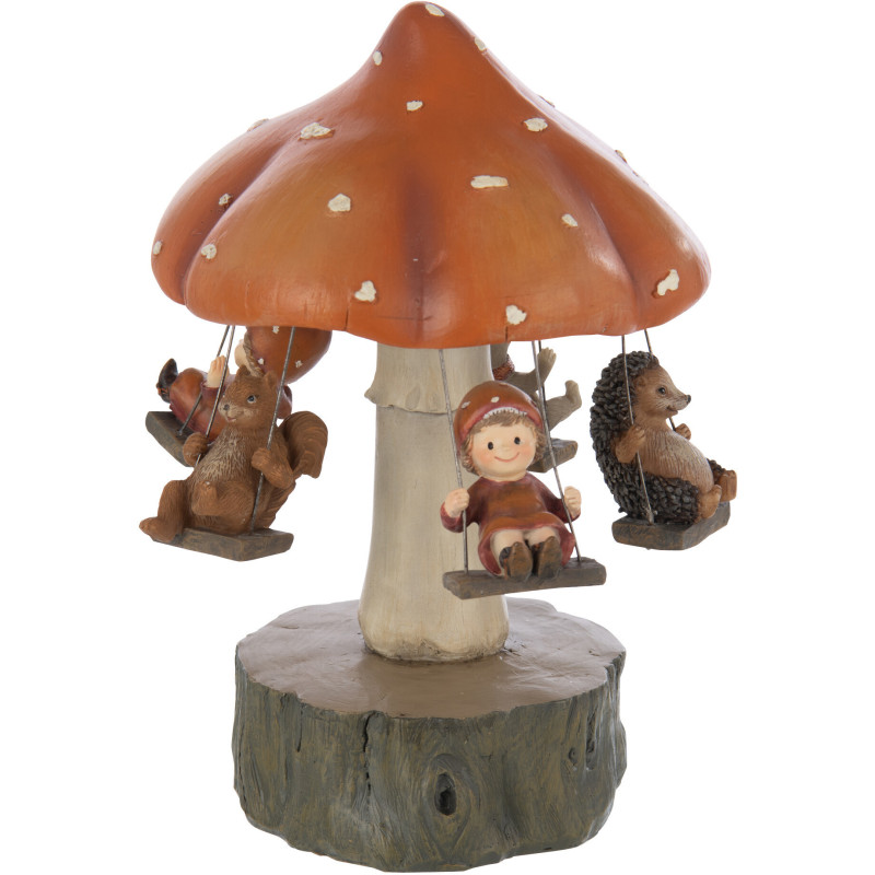 Figurine déco automne Carrousel Hauteur 22 cm en Résine Marron Chapinège - 1