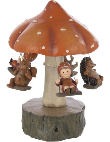 Figurine déco automne Carrousel Hauteur 22 cm en Résine Marron Chapinège - 1