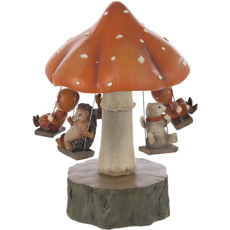 Figurine déco automne Carrousel Hauteur 22 cm en Résine Marron Chapinège - 2