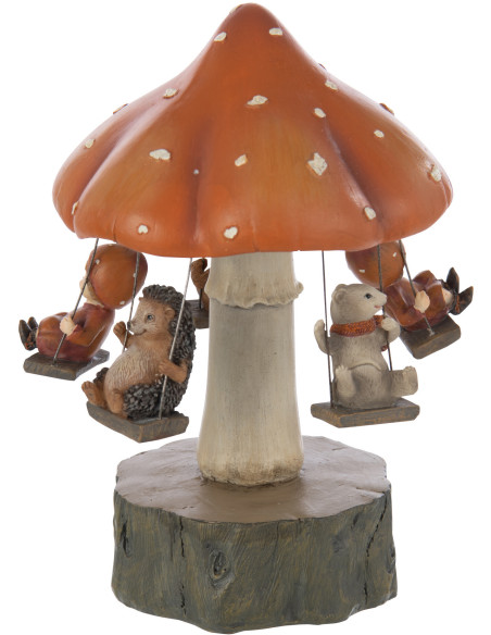 Figurine déco automne Carrousel Hauteur 22 cm en Résine Marron Chapinège - 2