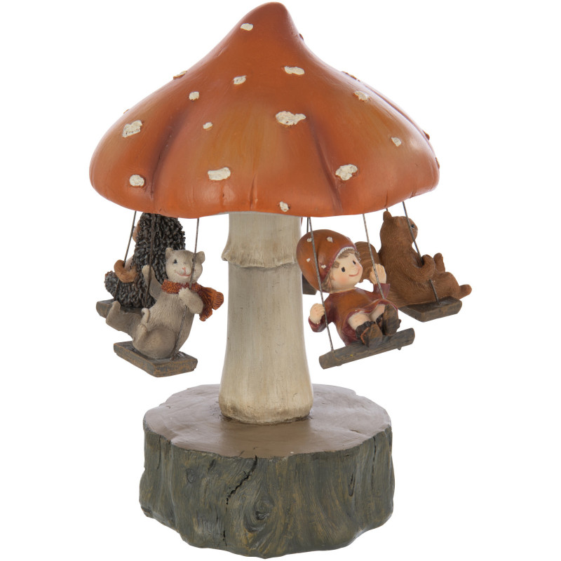 Figurine déco automne Carrousel Hauteur 22 cm en Résine Marron Chapinège - 3