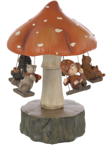 Figurine déco automne Carrousel Hauteur 22 cm en Résine Marron Chapinège - 3