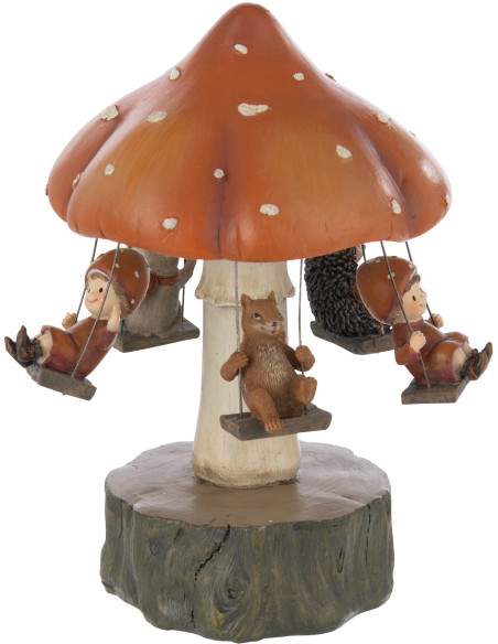 Figurine déco automne Carrousel Hauteur 22 cm en Résine Marron Chapinège - 4