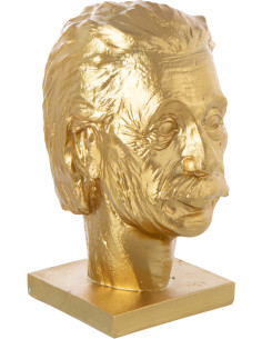Statuette déco originale buste Einstein Hauteur 25 cm en Résine Doré Albert - 1