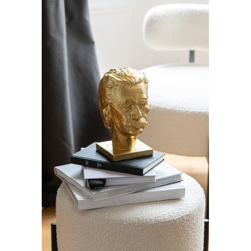Statuette déco originale buste Einstein Hauteur 25 cm en Résine Doré Albert - 2
