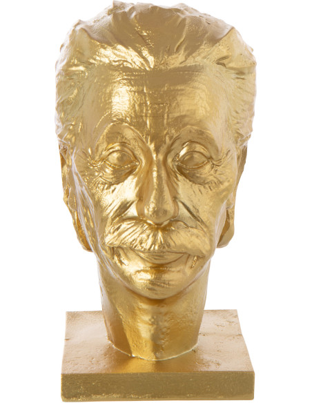 Statuette déco originale buste Einstein Hauteur 25 cm en Résine Doré Albert - 3