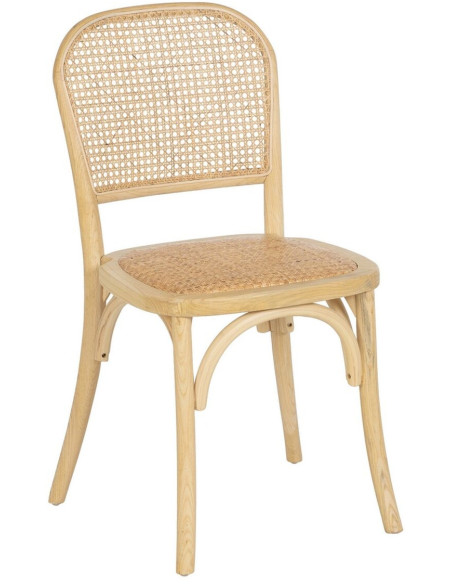 Chaise Bistro en Bois d'orme Naturel Rotin Tallia - 1