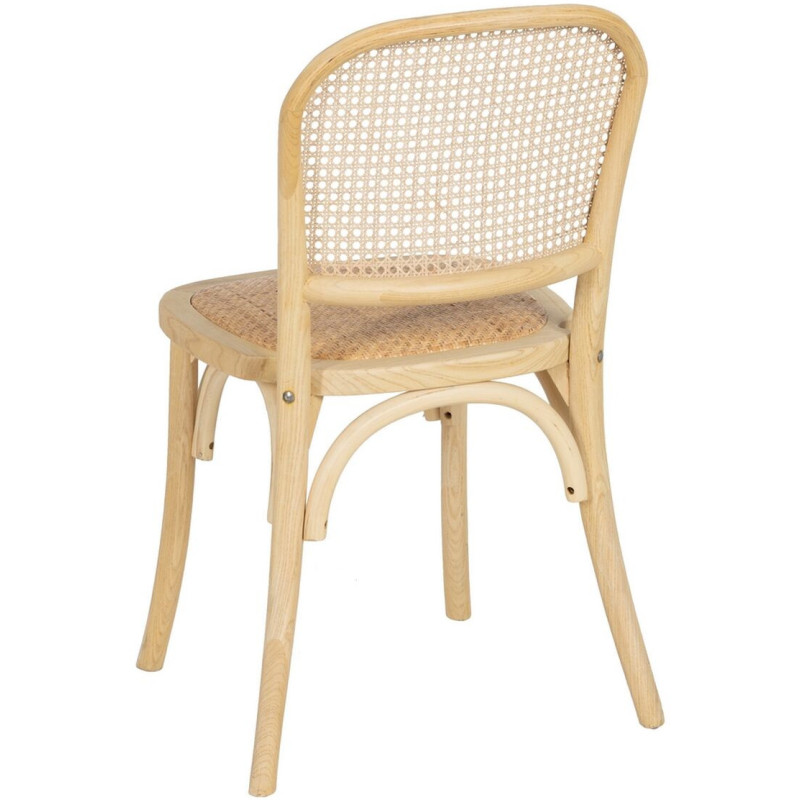 Chaise Bistro en Bois d'orme Naturel Rotin Tallia - 5